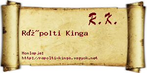 Rápolti Kinga névjegykártya